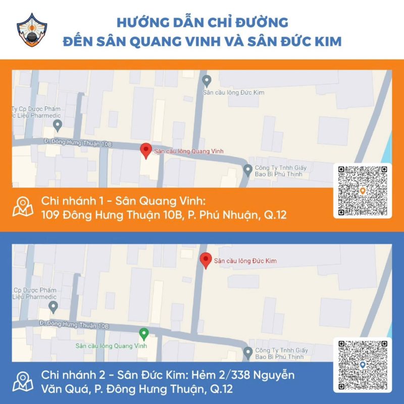 Chi nhánh học cầu lông quận 12